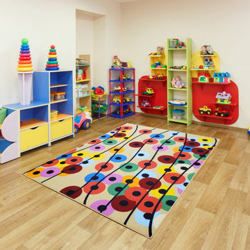 colorful balloons theme educational playroom rugs for kids boys and girls