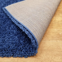 Cozy Optimum Quality 1.6 inch think Solid Navy Blue Shag Area Rug