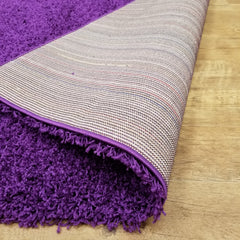 Cozy Optimum Quality 1.6 inch think Solid Purple Shag Area Rug