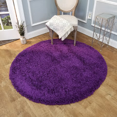 Cozy Optimum Quality 1.6 inch think Solid Purple Shag Area Rug