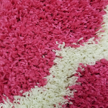 Cozy Optimum Quality 1.6 inch thick Trellis Pink Shag Area Rug