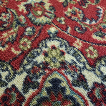Belgio Rubber Backed Non Slip Rugs and Runners Red Persian Medallion