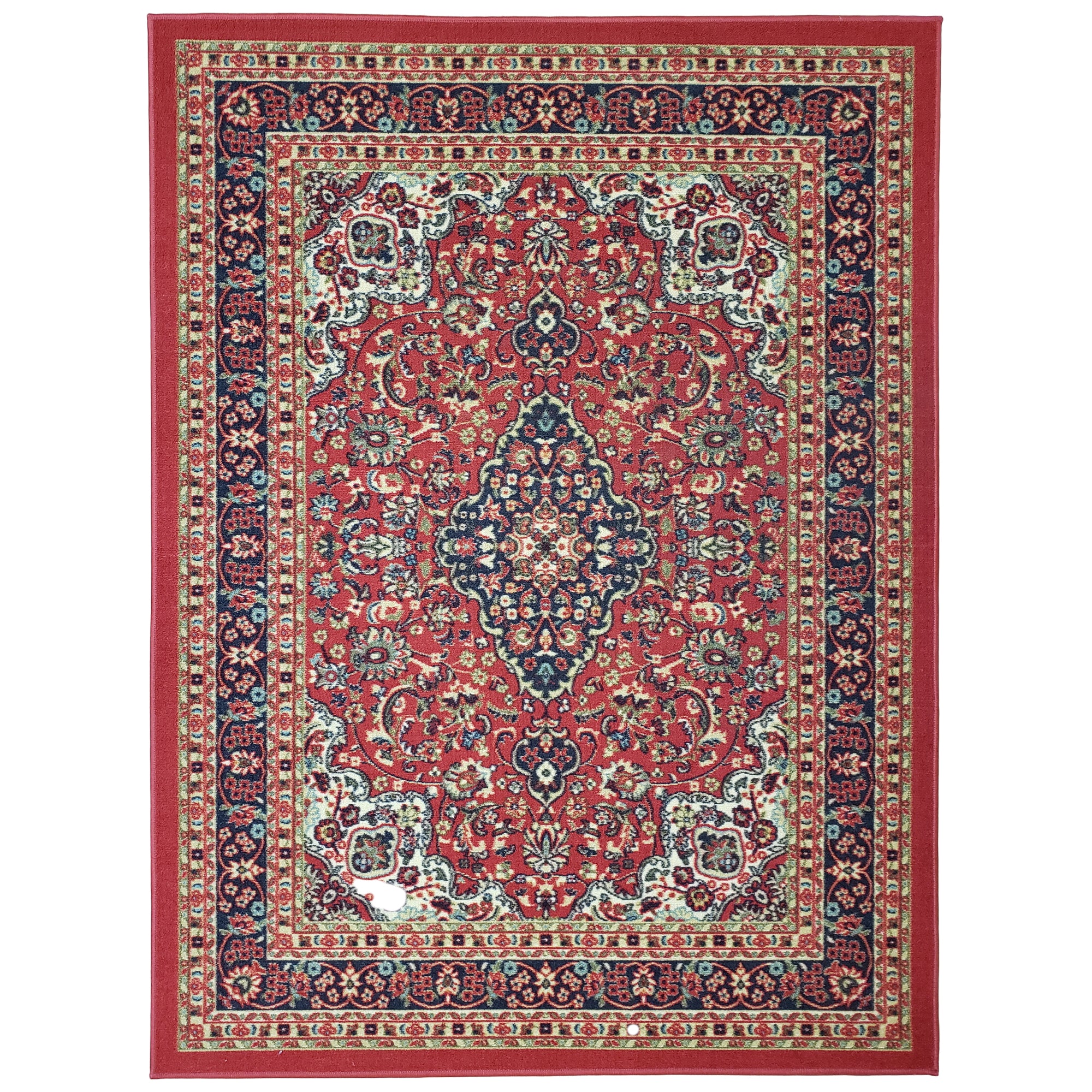 Belgio Rubber Backed Non Slip Rugs and Runners Red Persian Medallion