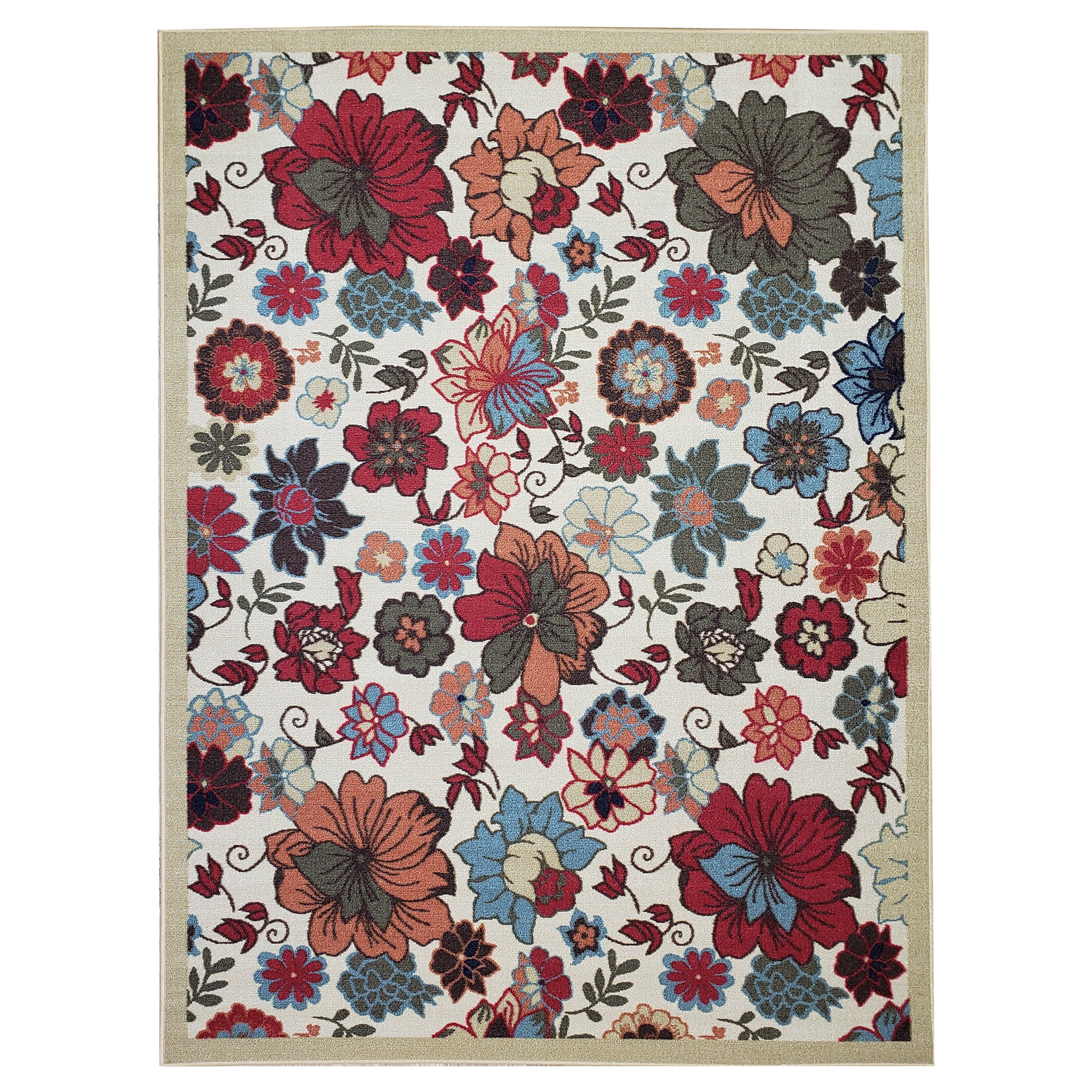 Belgio Rubber Backed Non Slip Rugs and Runners Floral – hapsho