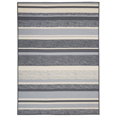 Belgio Rubber Backed Non Slip Rugs and Runners Gray Striped