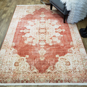 One of a Kind - Museum Quality Rug Traditional Red Medallion