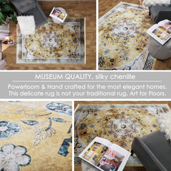 One of a Kind - Museum Quality Rug Traditional Yellow Medallion
