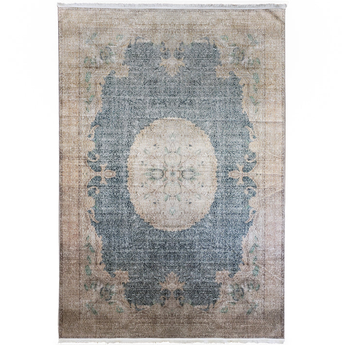 One of a Kind - Museum Quality Rug Traditional Vintage Sage Green Medallion
