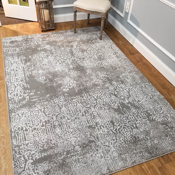 Silky Very Soft Abstract Distressed Area Rug 5'3 X 7'3" (5X8)