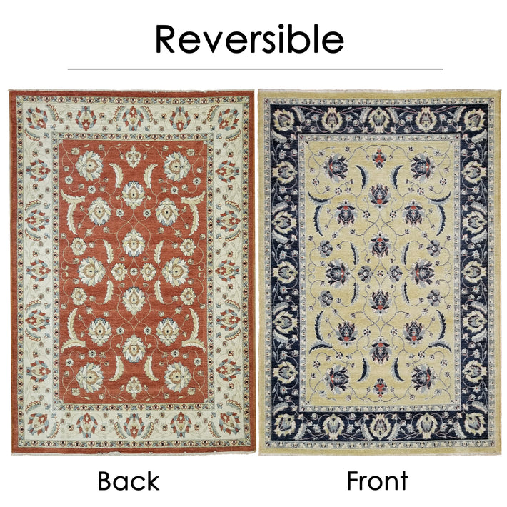 Reversible Hand Made Very Soft Chenille Yarn Antique Oriental Mahal Persian Area Rug 5'3'' x 7'3'' - 5X8 Area