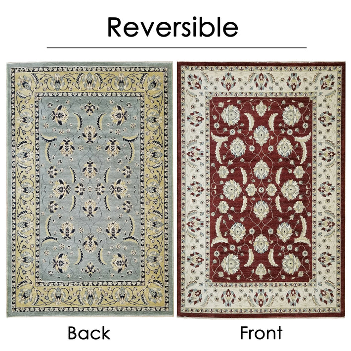 Reversible Hand Made Very Soft Chenille Yarn Antique Traditional Mahal Persian Area Rug 5'3'' x 7'3'' - 5X8 Area